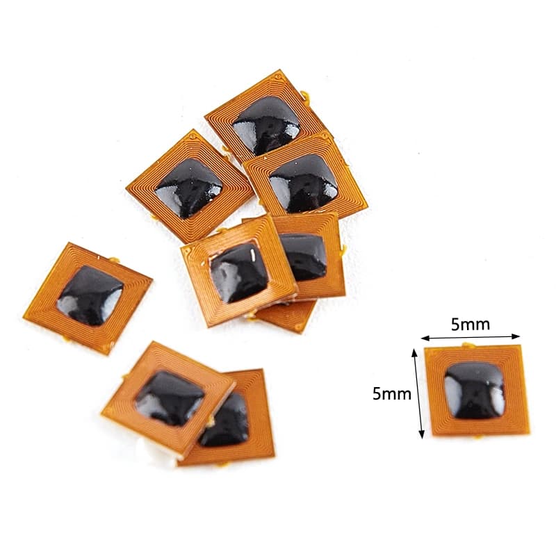 5 pezzi/set di tag RFID programmabili 5 * 5 mm micro FPC NFC Ntag213 con raggio di lettura di 1 mm