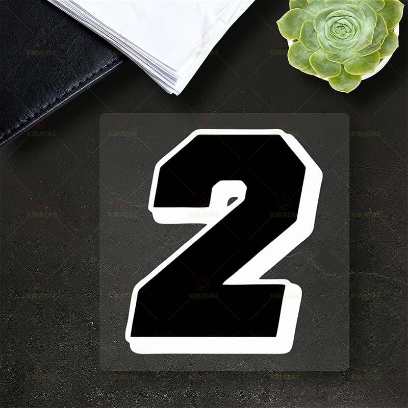 2D Flat Waterproof Black Number Vinyl Sticker For Motorcycle Fairing Helmet Fuel Tank Bike Decor