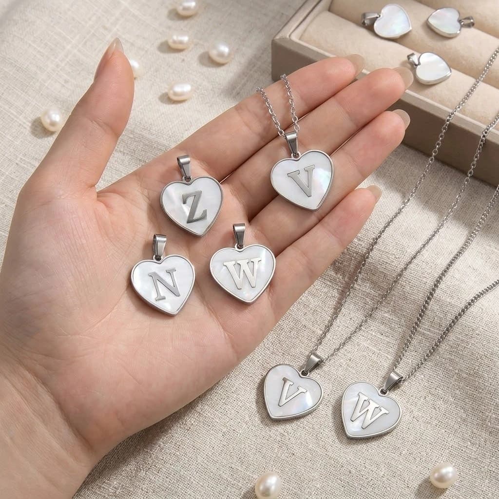 5 pezzi di ciondoli con lettere dell'alfabeto A-Z in acciaio inossidabile smaltato per braccialetti, collane, progetti fai da te, creazione di gioielli