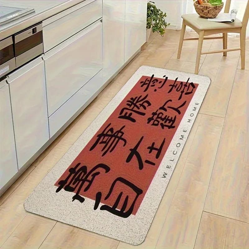 Tappeto da Cucina con Motivo 'Doppia Benedizione', Antiscivolo, Design Pop, Tappetino da Bagno, Tappeto per Lavanderia e Decorazione Casa