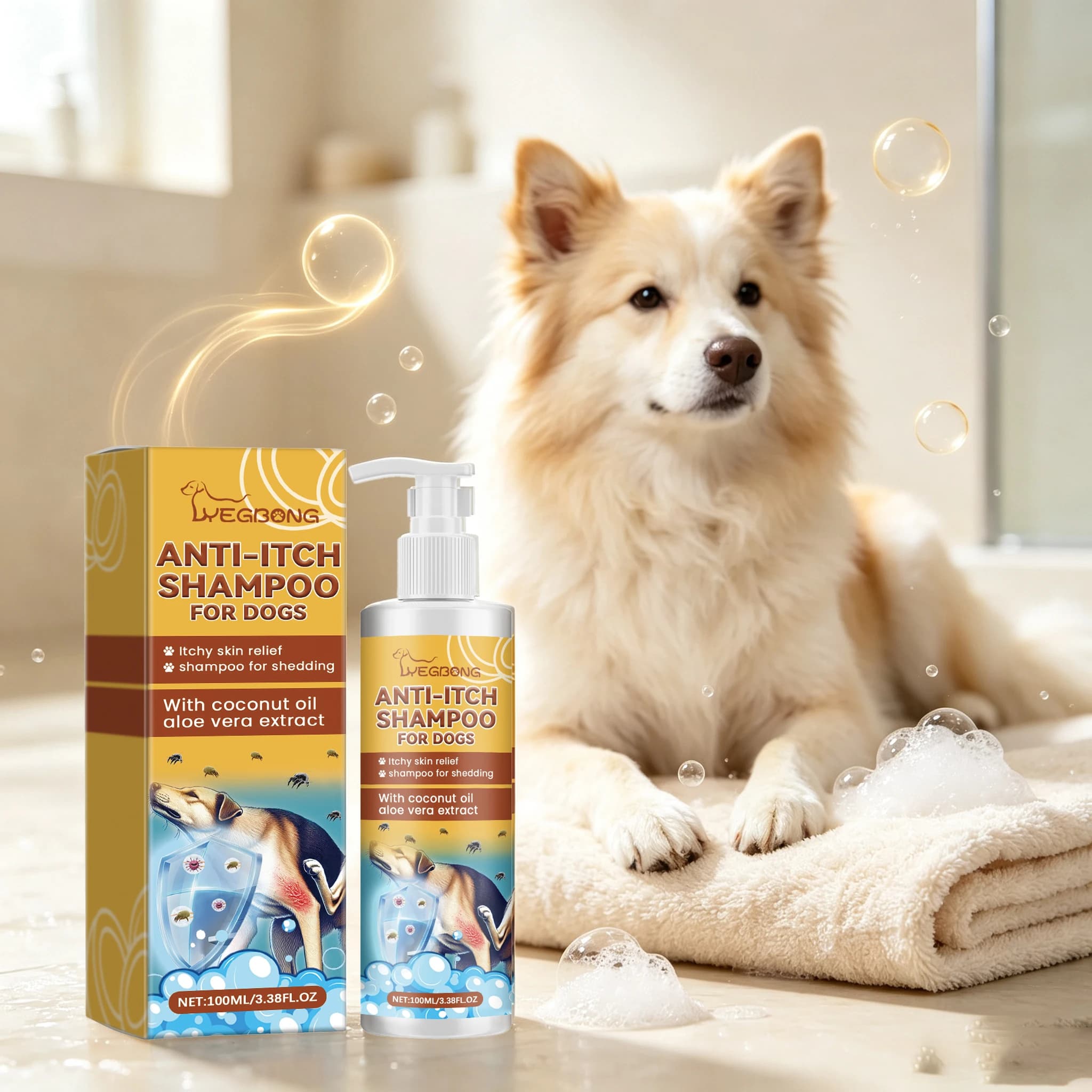 100ML Dog Cleaning Shampoo Gentle Remove Stains Moisturizing Smoothing Hair Volumizing Soothing Itching Natural Dog Hair Shampoo