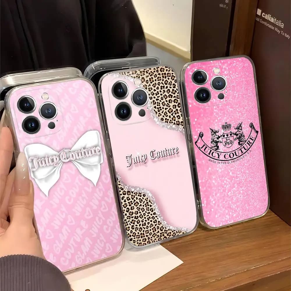 J-Juicy Logo C-CoutureS-S Shockproof Silicone Clear Case For IPhone 17 16 15 14 13 12 11 Mini Pro Max Plus Cover
