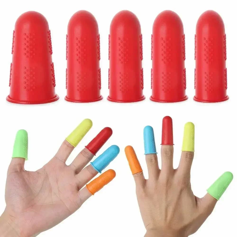 Set di 5 Protezioni per Dita in Silicone Antiscivolo, Copridita in Gomma Siliconica, Accessori per Cucito