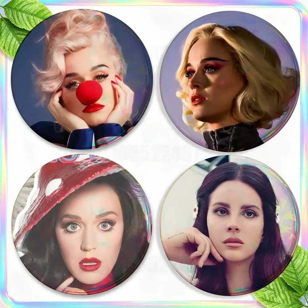 Buring Singer K-Katy P-Perry 2-piece set Pin Backpack Clothes Jewelry Accessories Round Brooch Button Badge Fans Collection Gift