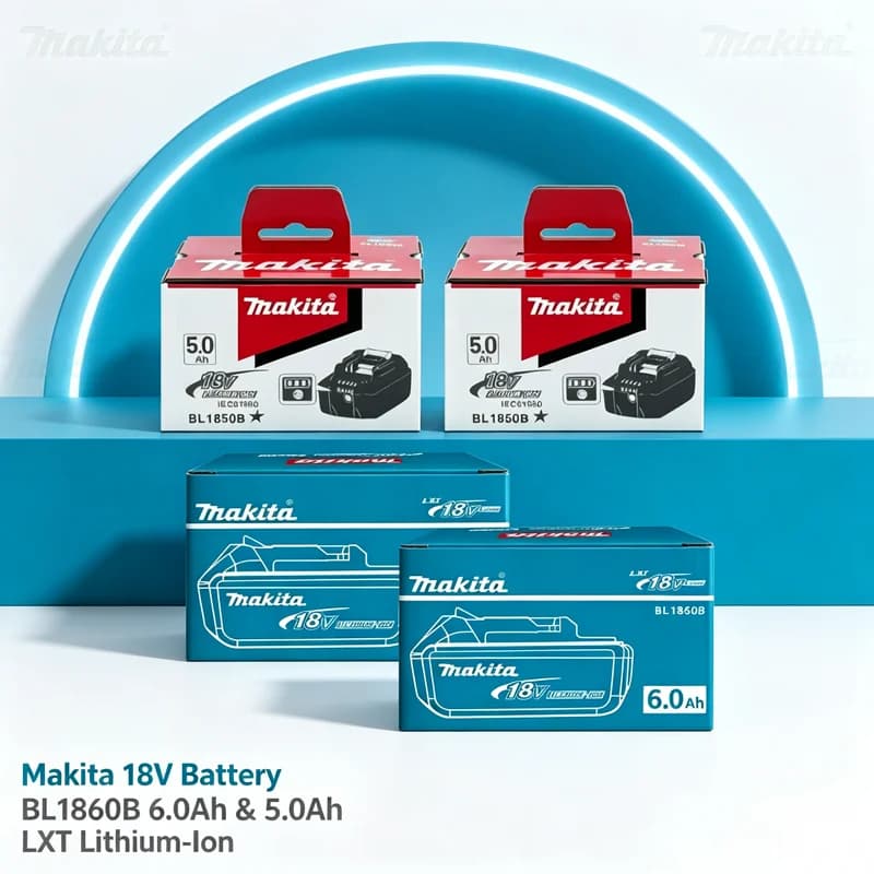 Genuine Makita 18V 6Ah Battery Charger Rechargeable Lithium Ion for BL1850 BL1880 BL1860B Cordless Power Tool Makita 18V Battery