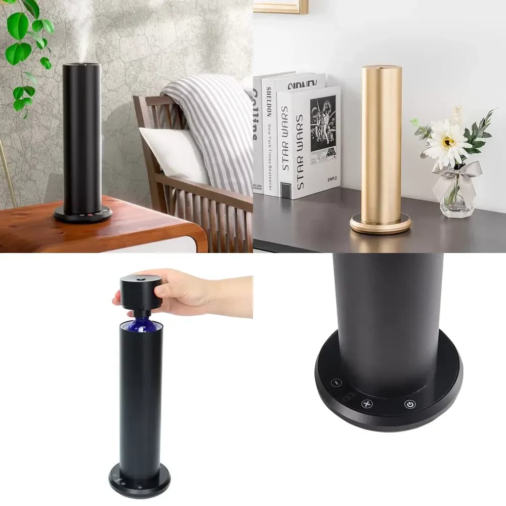 Custom App Control Smart Scent Diffuser Tabletop Waterless Oil Diffuser Tabletop Aluminum Tower Aroma Diffuser