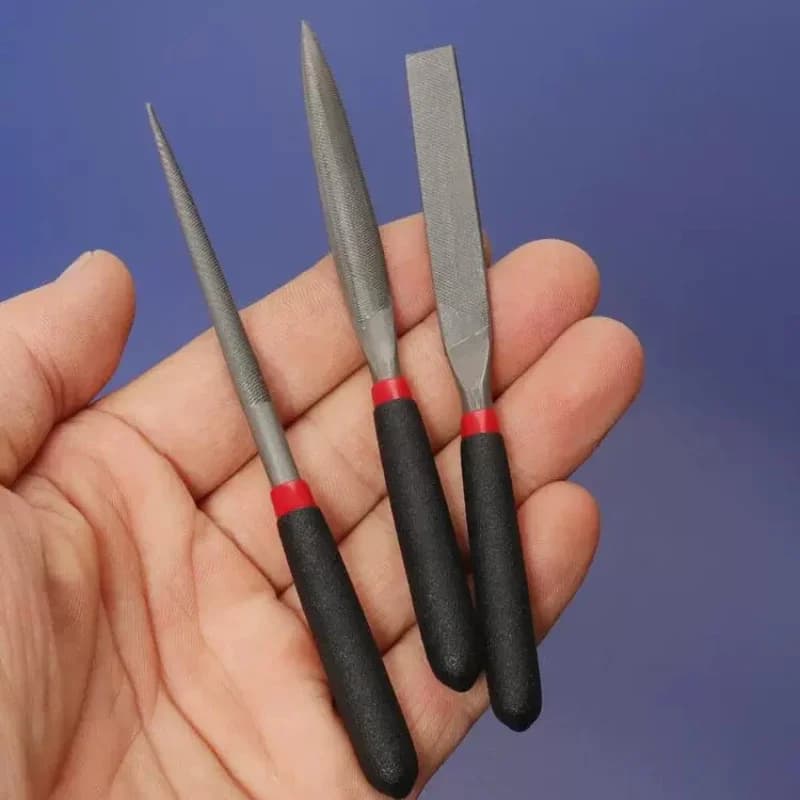 Mini lime in acciaio ago piatto semicircolare lima per gioielli metallo pietra vetro lucidatura intaglio del legno set di utensili manuali per la lavorazione del legno