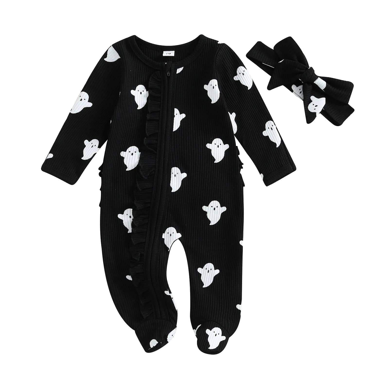 Adorabile costume da zucca per neonato con cappello abbinato per set di abiti da festa di Halloween per neonate