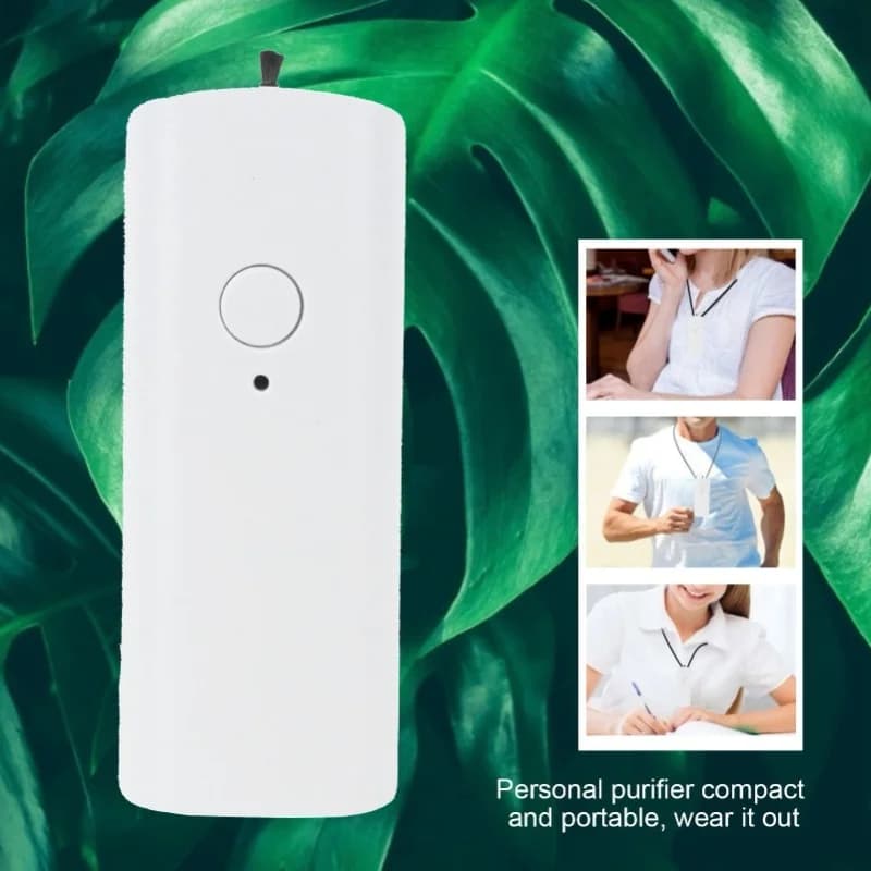 Portable Mini Air Purifier Hanging Neck PM2.5 USB Charging White For Office Home Car Bedroom