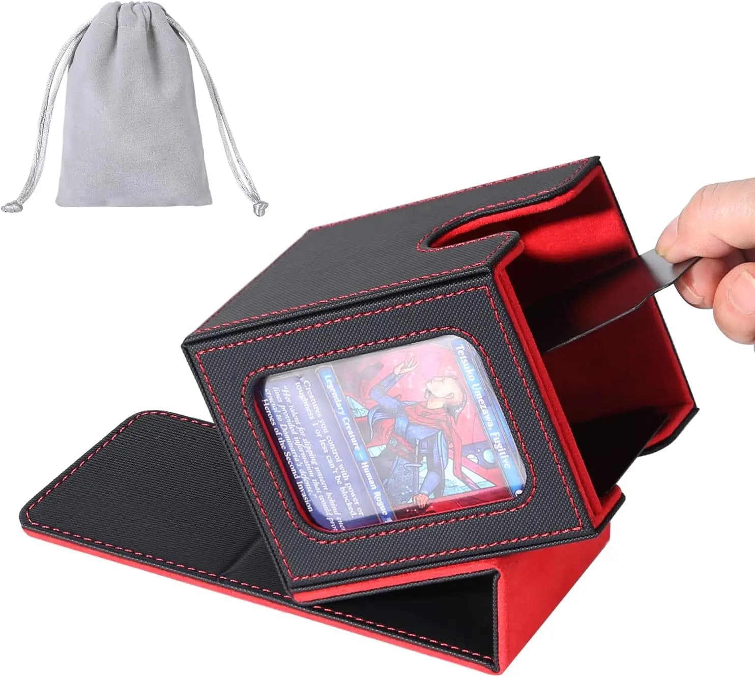 MTG Card Holder for Commander Display, Contains 100 Cards with Double Protection, Magic Commander Card Box