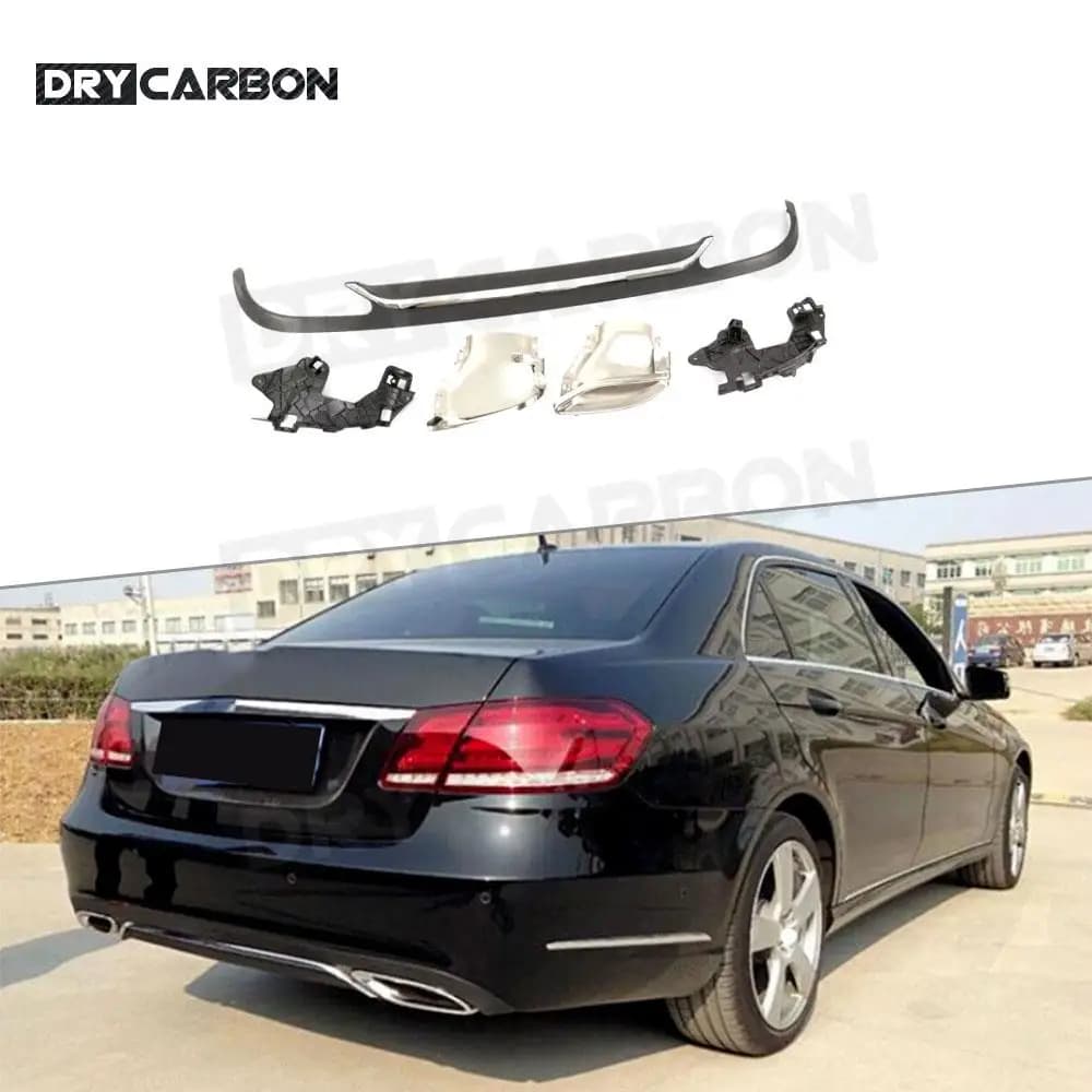 Car Rear Bumper Diffuser Spoiler Exhaust Tips For Mercedes Benz E Class W212 Standard 2013-2016 Rear Lip Body Kits Accessories