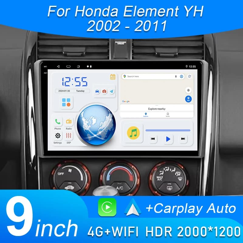 Android Auto Per Honda Element YH 2002 - 2011 Autoradio Lettore Video Multimediale Navigazione GPS Carplay QLED BT WIFI NO 2din DVD