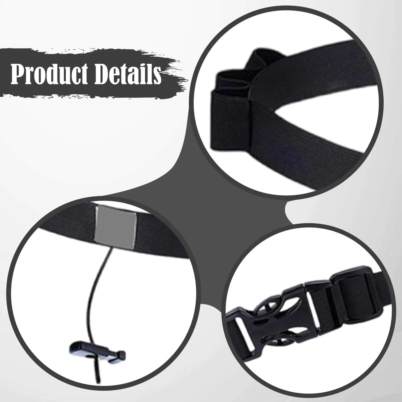 Adjustable Race Number Belt with Quick Hook, Reflective Pettoral Support, Triathlon Belt