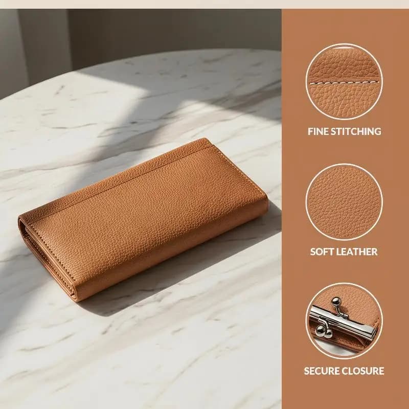 PU Leather Holder for Passport Long Wallet License Perfect Accessory for Travel