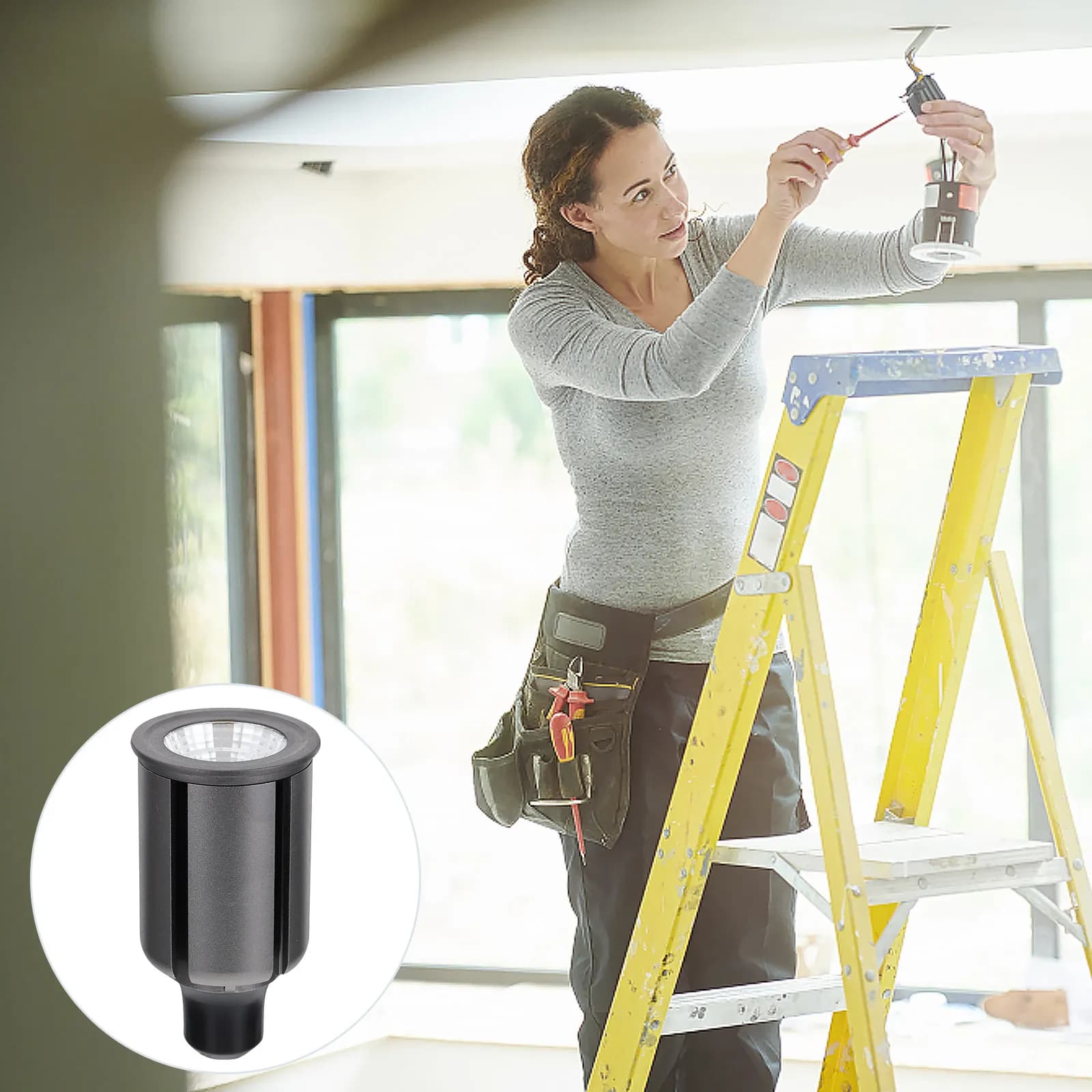 Faretto LED con Tecnologia COB, Attacco GU10, 9W, 500Lm, Luce Calda per Cucina, Soggiorno, Corridoio, Mini Faretto da Soffitto