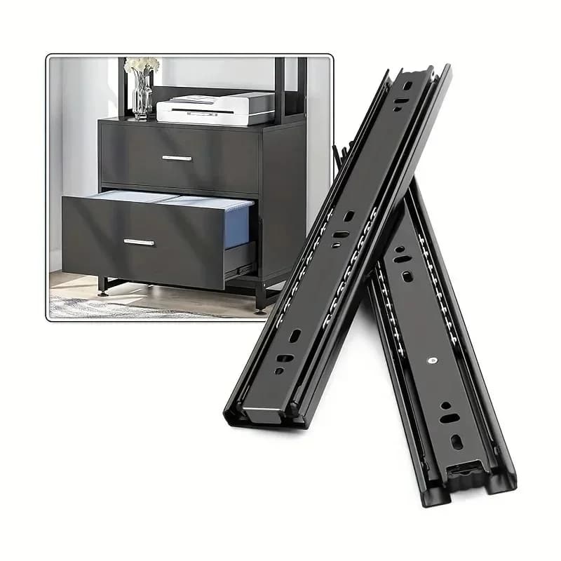 Guide per cassetti per guardaroba a tre sezioni silenziose con smorzamento idraulico in acciaio laminato a freddo con hardware per binario di guida