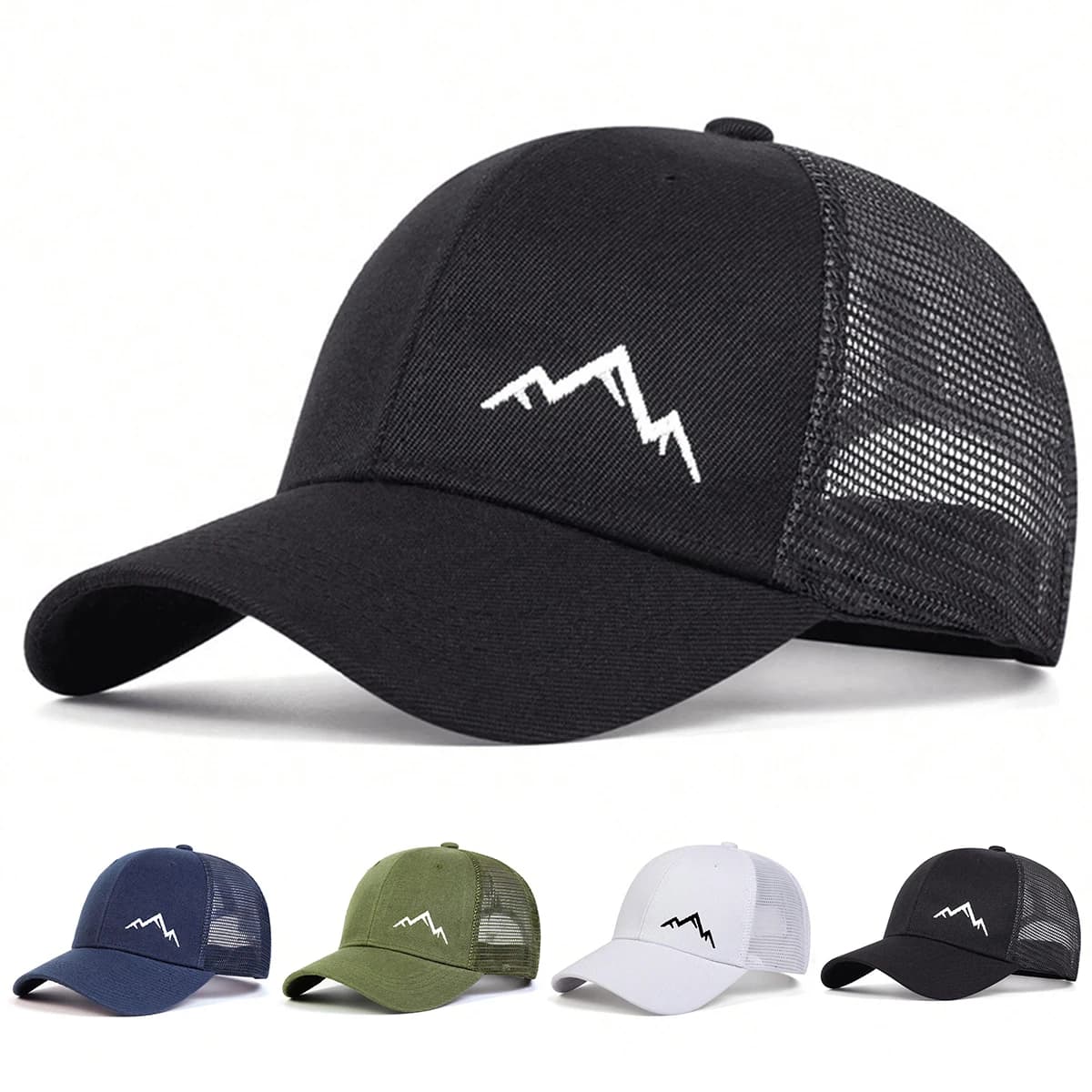 Berretti da baseball con ricamo unisex Mountain Range Cappelli casual regolabili per esterni primaverili ed estivi Cappello per protezione solare