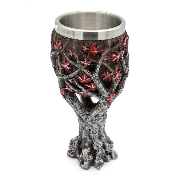 Bicchieri da vino in resina 3D da 200 ml dell'albero della vita, interni in acciaio inossidabile 304, regali personalizzati per decorazioni bar/cancelleria