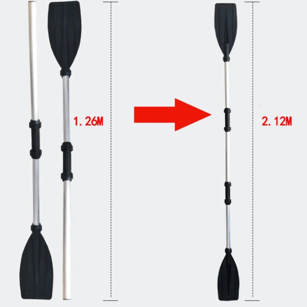 Dual Purpose Kayak Paddle 210cm Black Aluminum Alloy Double End Oar Durable Lightweight Easy Assemble Boat Oars