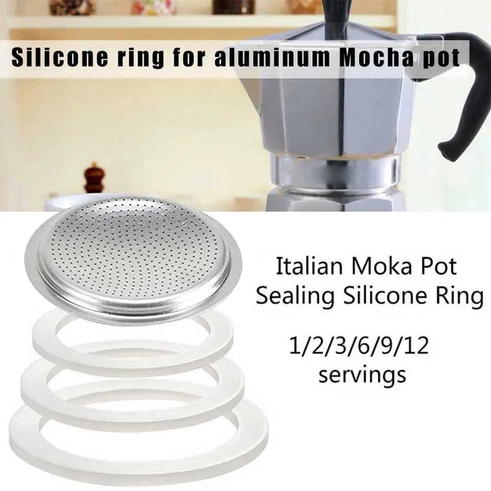 Silicone Gasket for Moka Pot with Silicone Gasket for Silicone Gasket Ring Gasket Spare Parts for Coffee Filter Accessories