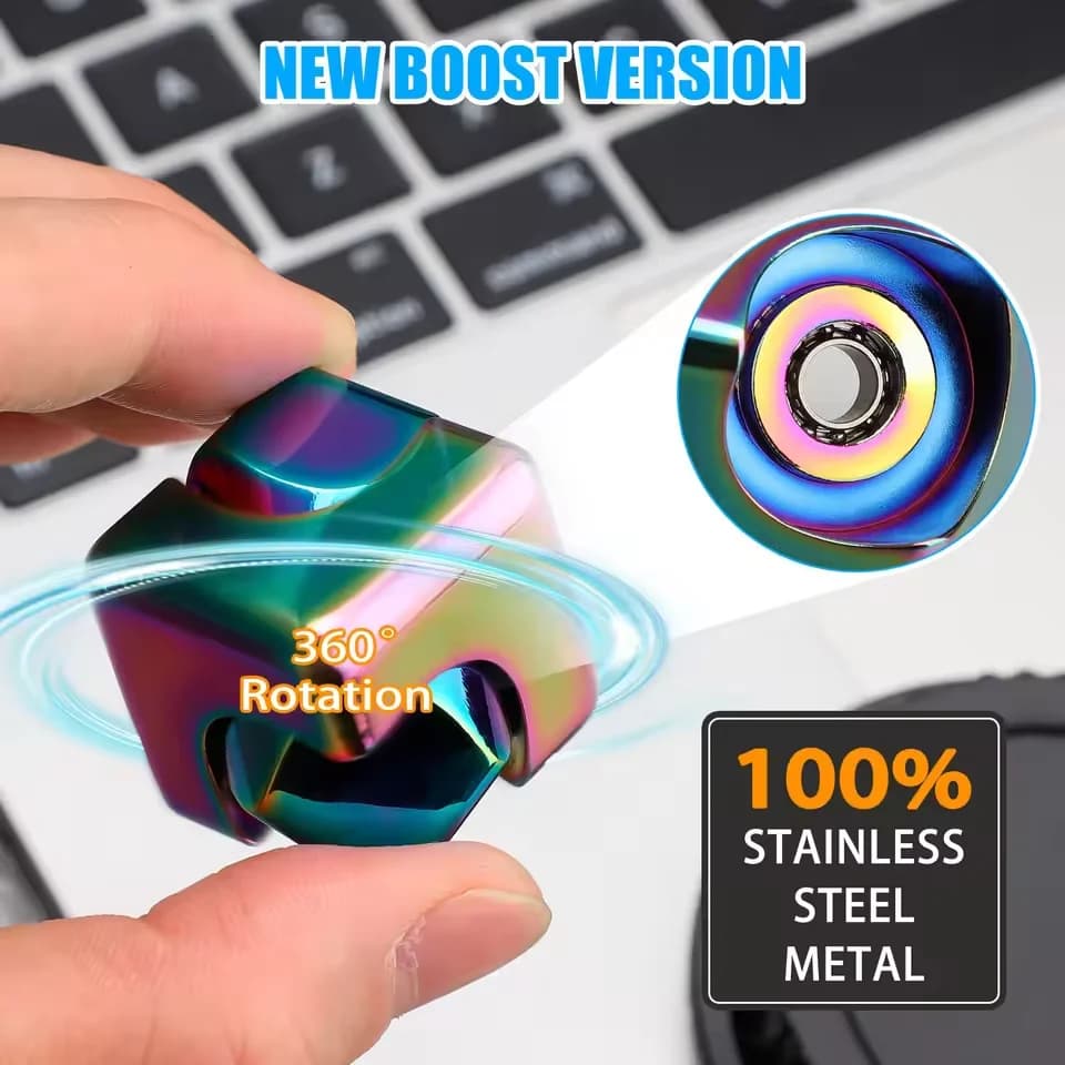 Cubo Girevole in Metallo, Giocattolo Antistress 3D, Puzzle con Ingranaggi, Giroscopio da Dito, Giocattolo Sensoriale Educativo per Decompressione