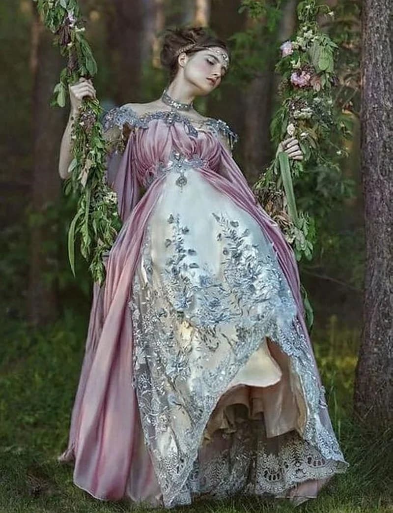 Abiti da sposa fantasia A Line Ali Elfi Abiti da sposa lunghi romantici country 2024 Pizzo rosa Pastrol Abiti da sposa personalizzati