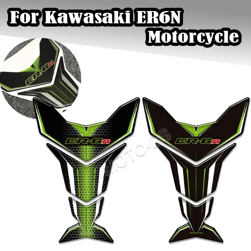 Per Kawasaki ER6N ER 6N ER-6N Rilievo del serbatoio Manopole laterali Gas Olio combustibile Ginocchio Protezione adesivi Decalcomanie