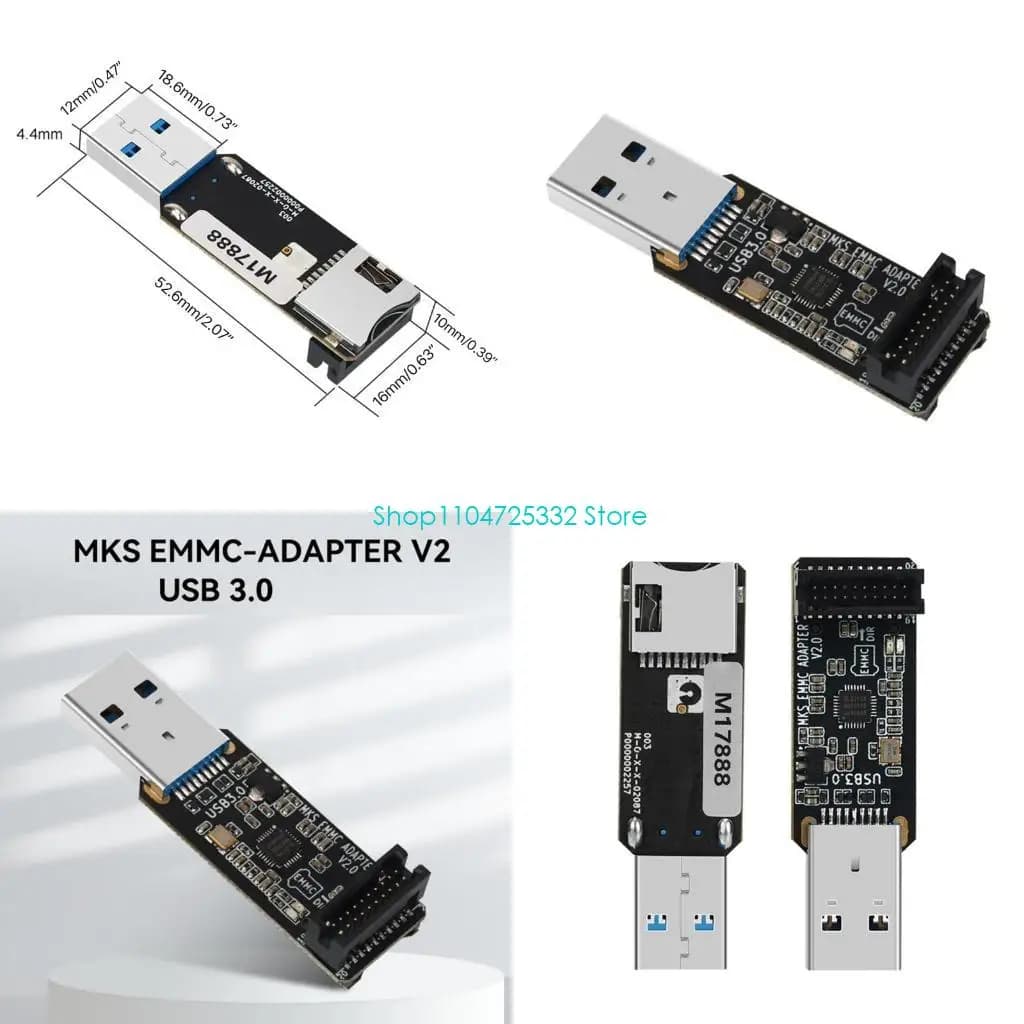 P5EA USB3.0 Adapter Card Reader EMMC-ADAPTER V2 for EMMC Module and Memory Cards