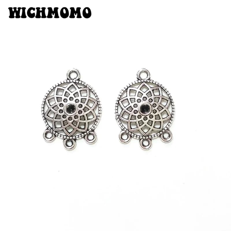 Moda 18mm 10 pezzi/borsa in lega di zinco connettore poroso charms linker per accessori gioielli orecchini collana fai da te