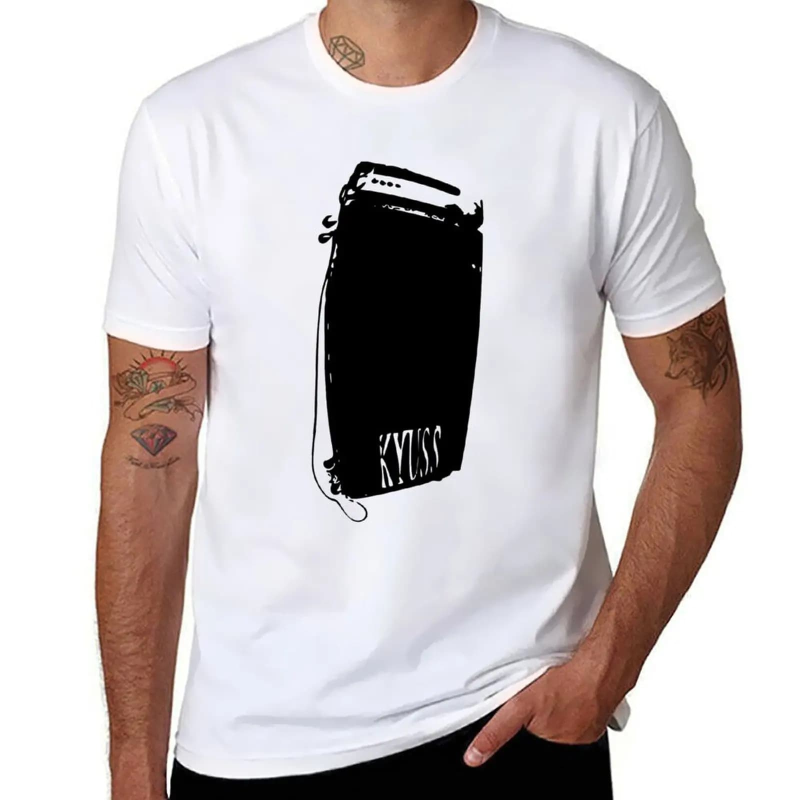 T-shirt con motivo artistico stampato di Kyuss, top casual