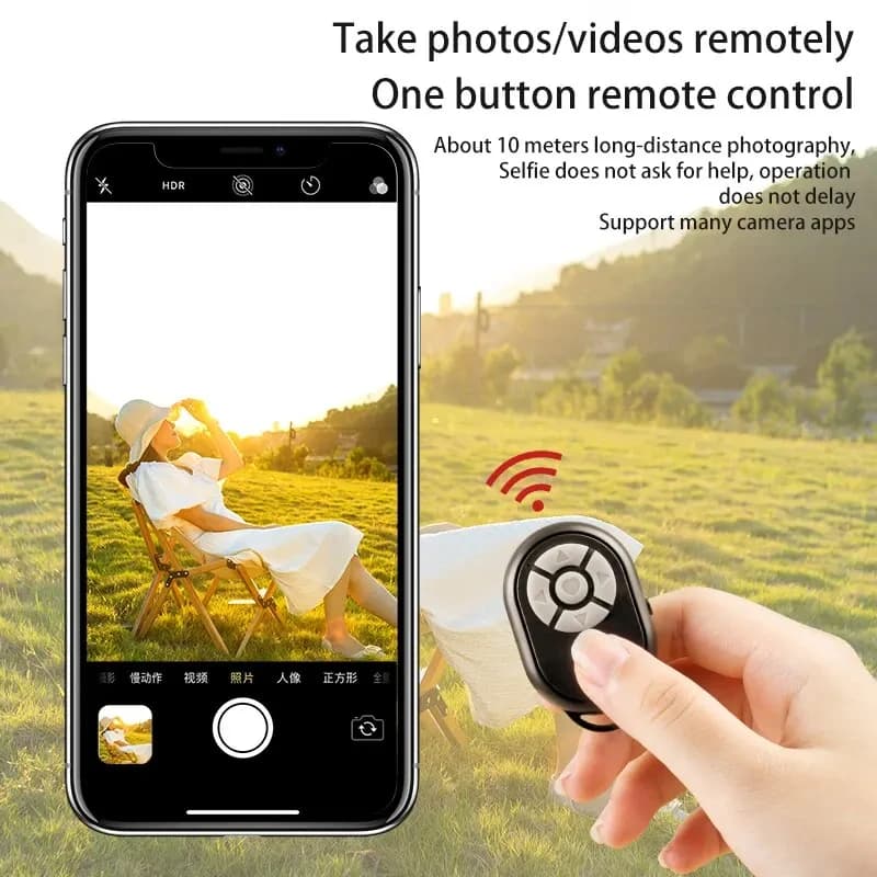 Telecomando Bluetooth per iPhone Xiaomi iOS Android, Controllo Remoto Universale per Selfie Stick e Fotocamera
