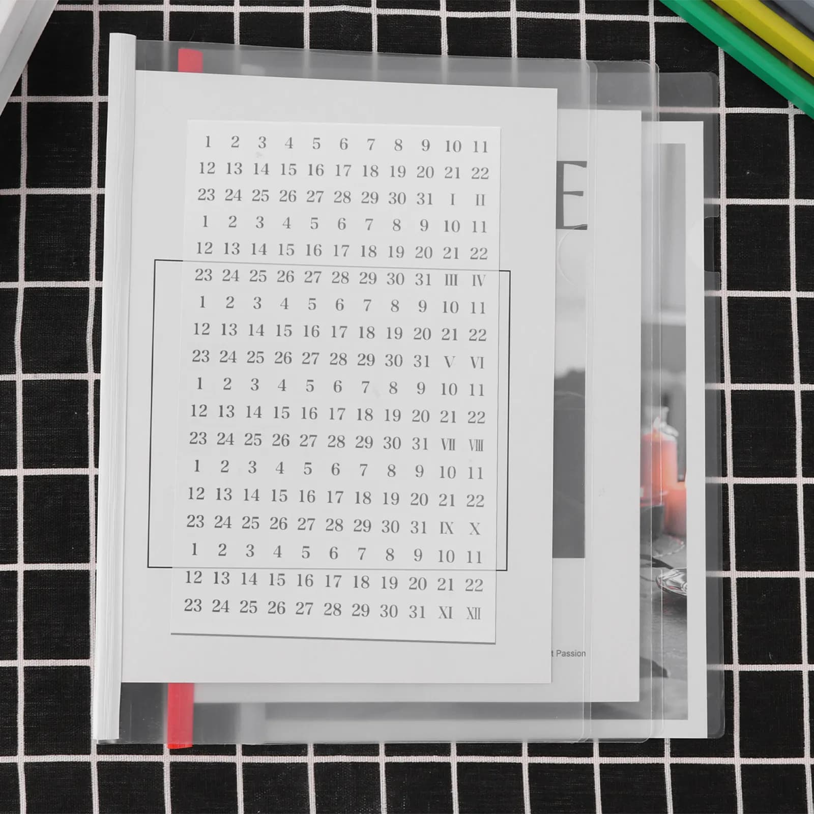 4 Fogli di Adesivi in PVC Autoadesivi per Planner, Adesivi per Diario, per Scrapbook Fai-da-Te, Calendari, Biglietti, Quaderni, Decorazioni Eleganti