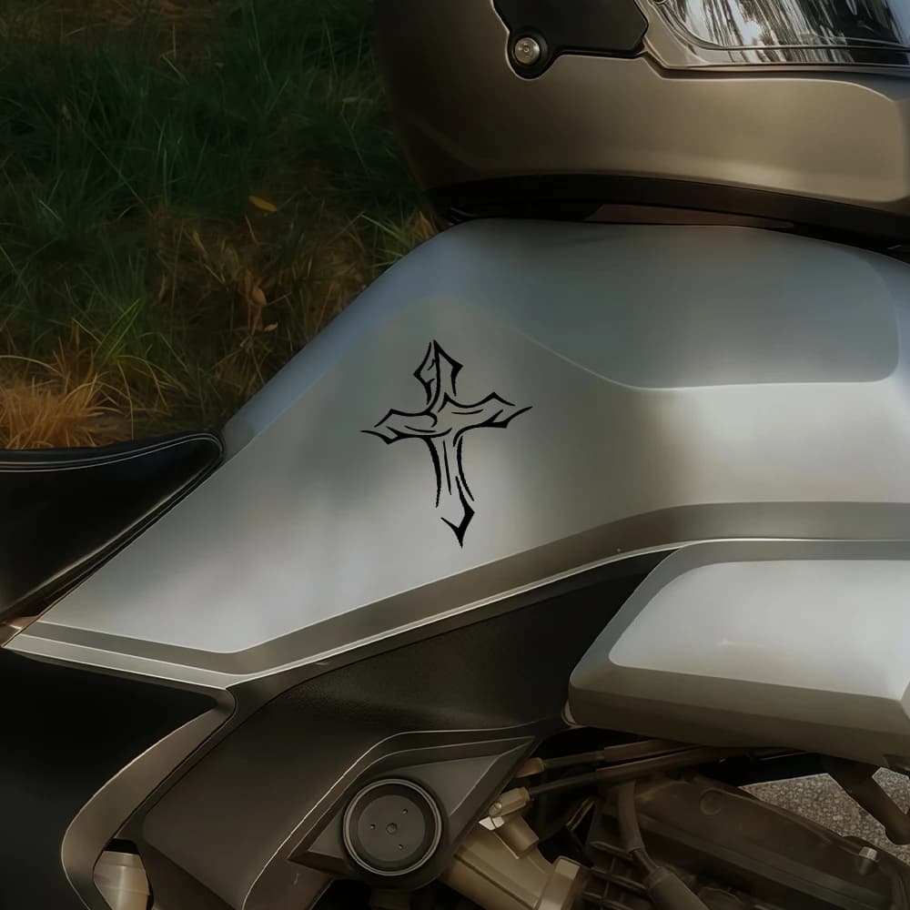 1Pc Creative Cross Waterproof Vinyl Sticker for Motorcycle Helmet Fairing Fuel Tank Body Bicycle Decor