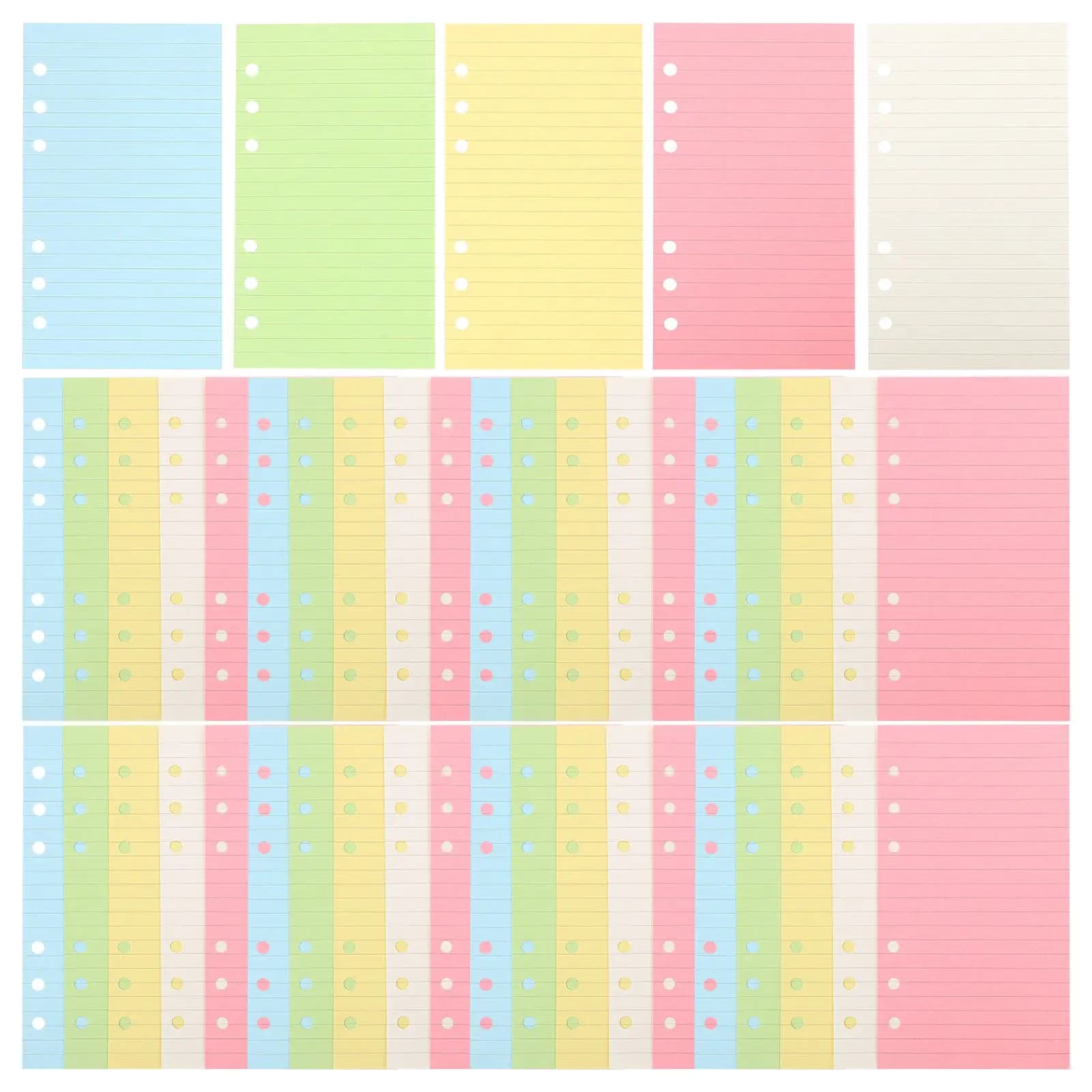 Carta per Ricarica Quaderni a Fogli Mobili, 6 Fori, Resistente, Perfetta per Ufficio, Scuola, Diario, Scrittura, Planner, Inserti per Raccoglitori