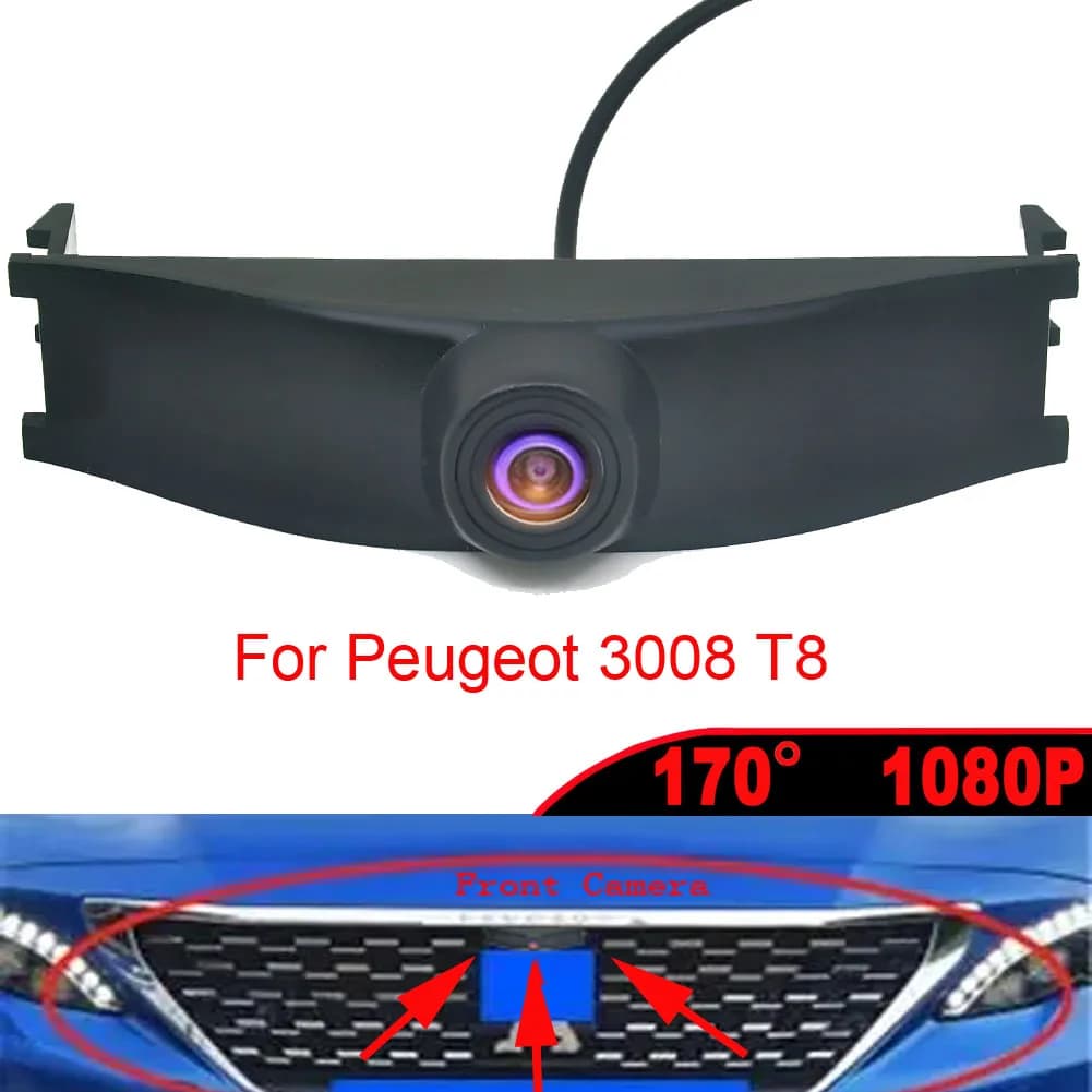 170 ° AHD CVBS CCD 1080P veicolo Fisheye visione notturna LOGO auto parcheggio telecamera vista frontale per Peugeot 3008 T8 lifting 2013-2016