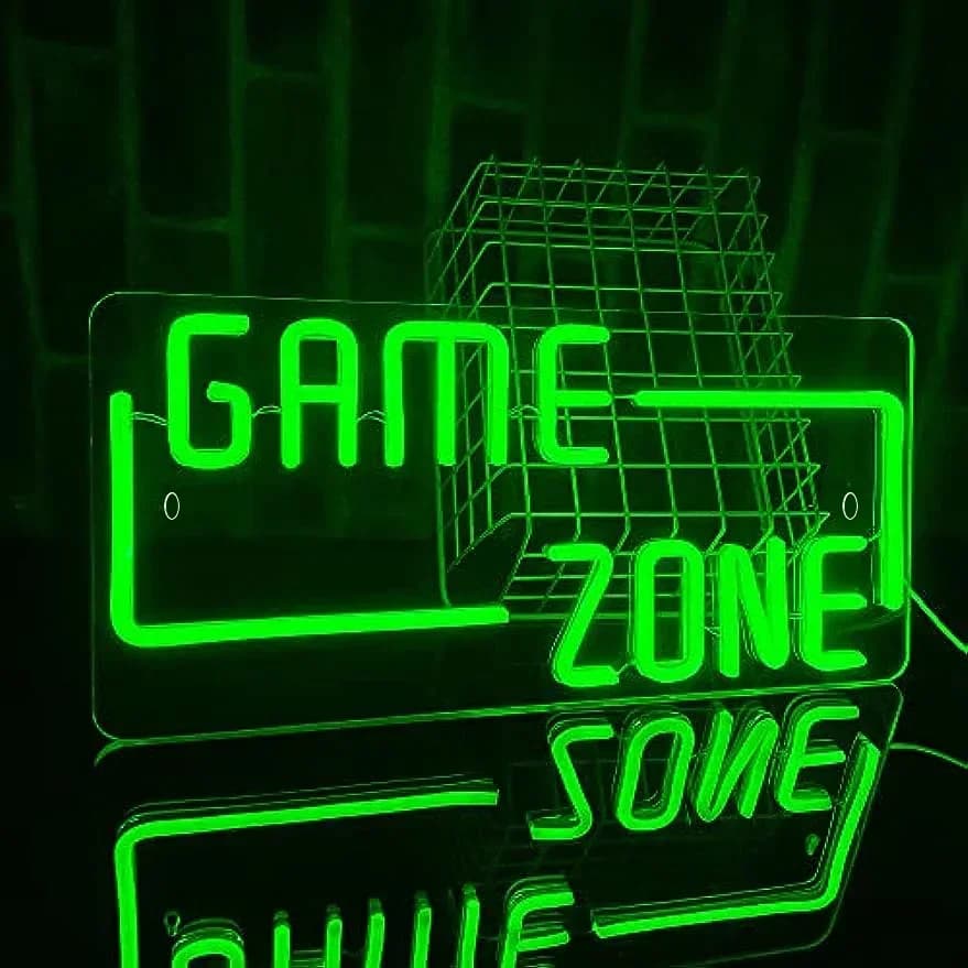 Insegne al neon Game Zone Insegna al neon a LED Insegne al neon illuminate per decorazioni murali Camera da letto Sala giochi Insegne a LED Regali per giocatori