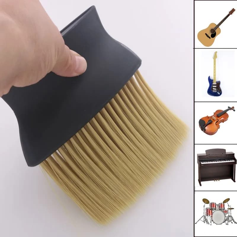 Spazzola per la pulizia del pianoforte per chitarra Strumento pulito per la rimozione della polvere per chitarra Ukulele Basso Strumento per la pulizia degli strumenti musicali per pianoforte