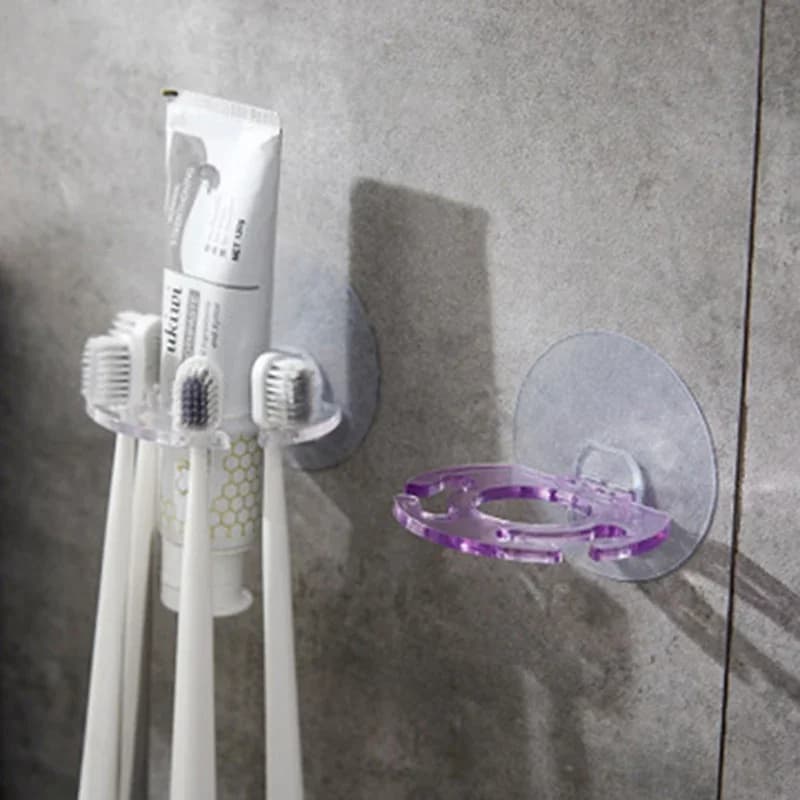 1PCS Strong Suction Cup Toothbrush Hanging Storage Shelf Toothpaste Toothbrush Holder Wall Mount Rack Bath Set Bathroom