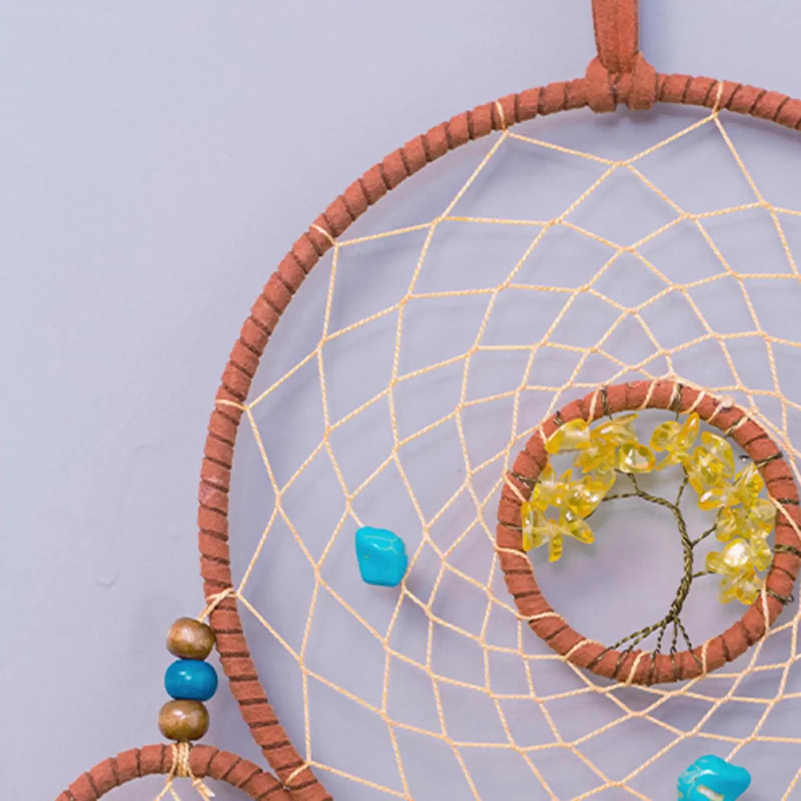 Dreamcatcher with Feather Circular Net Bohemian Traditional Art Craft 31.5" Long Wall Hanging for Living Room Kids Room Party
