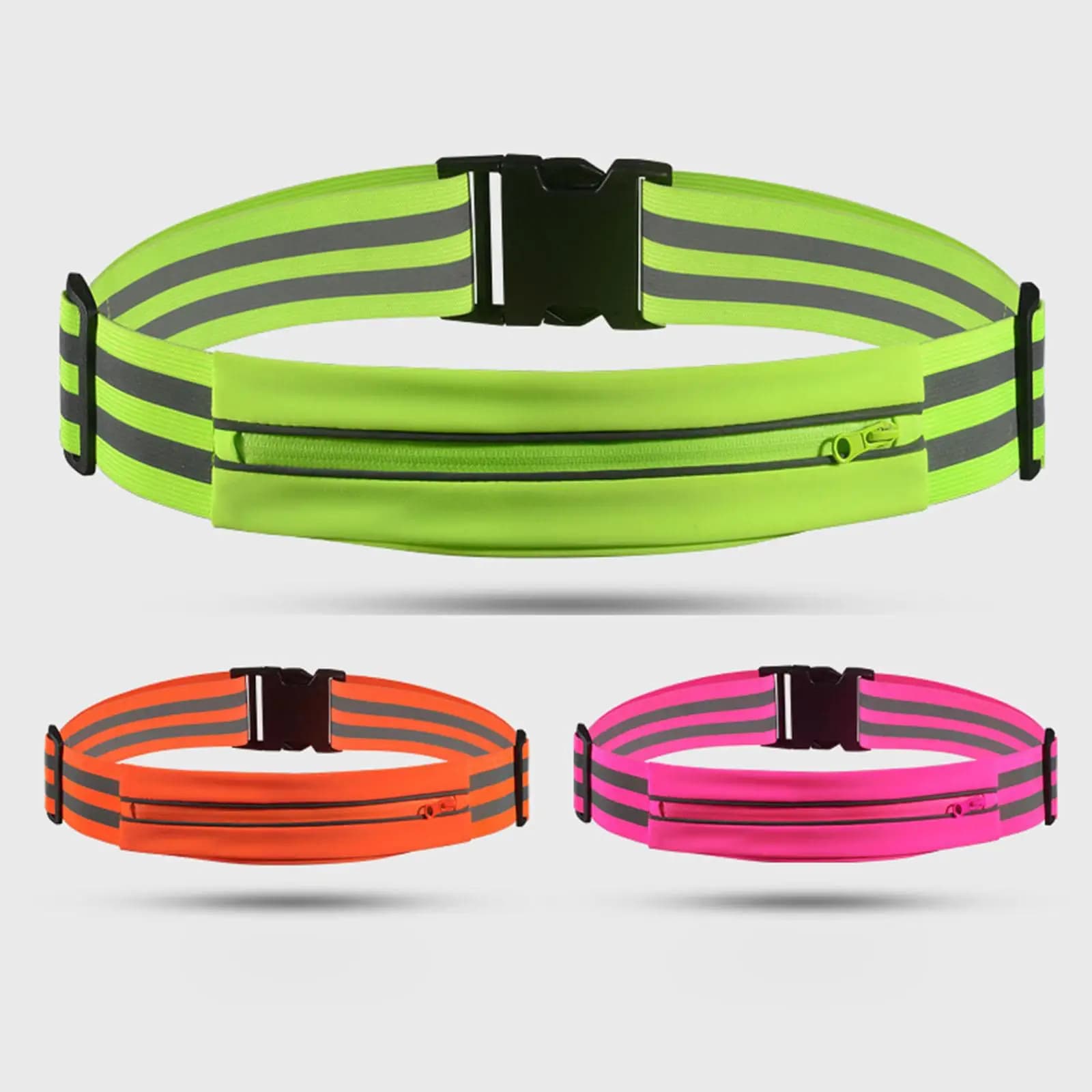 Cintura Riflettente, Marsupio da Corsa, Cintura Elastica Luminosa, Accessorio Riflettente per la Sicurezza durante la Corsa, Camminata e Campeggio