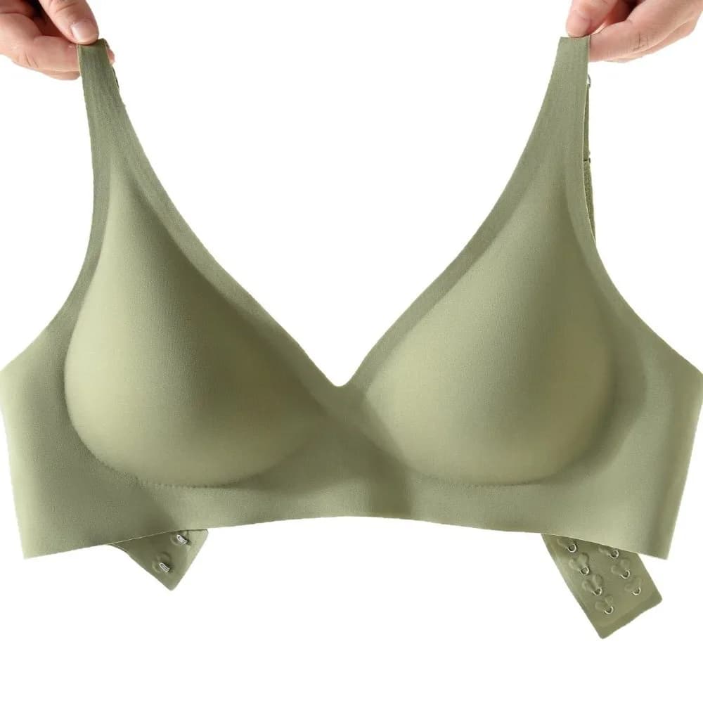 Reggiseno Wireless Aderente Antiurto Stile Cheongsam per Donna, Intimo con Schiena Bella e Scollo a V Profondo, per Ragazze