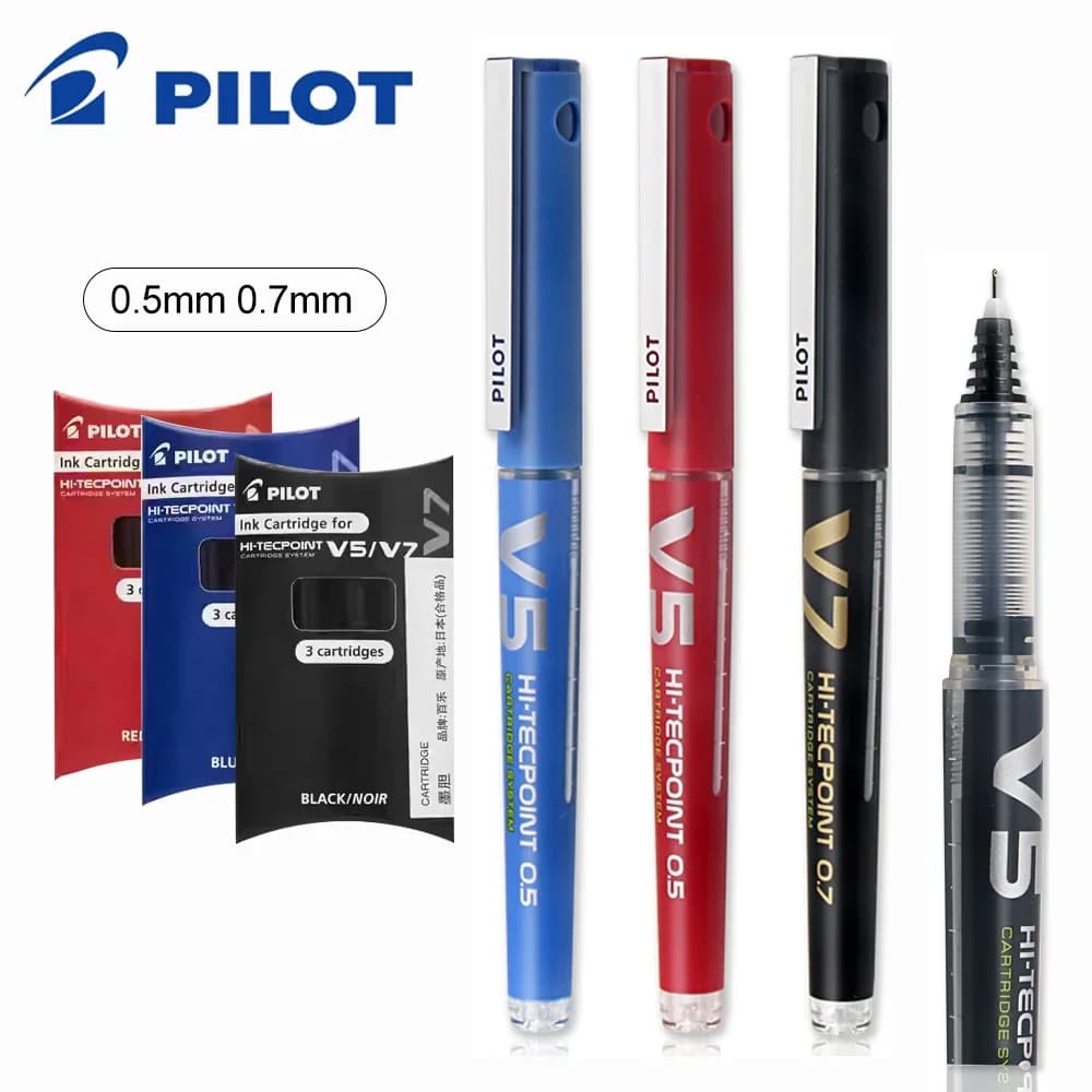 Giappone Pilot V5/V7 Penna Gel Cartuccia di inchiostro sostituibile liquido dritto 0,5/0,7 mm per la scrittura di accessori per ufficio di cancelleria scolastica