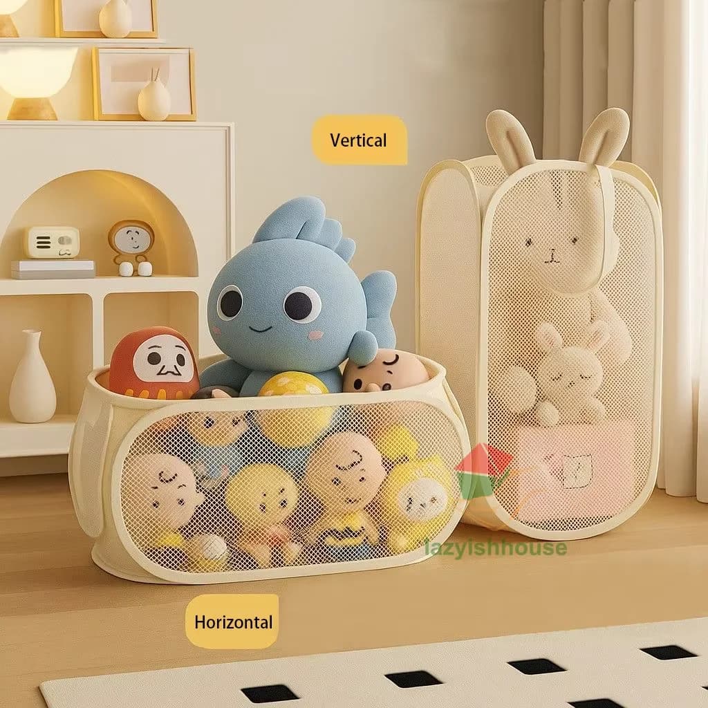 Children's Toys Basket Storage Box Sub-blocker Plush Organizer for Multi-functional Bedlinen for Large Capacity Home