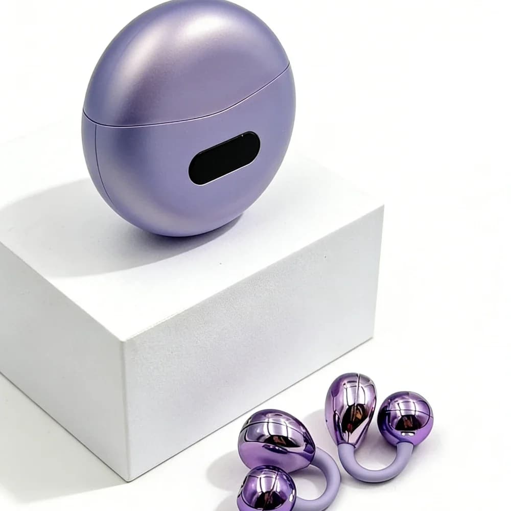 Auricolari a Clip Wireless con Conduzione Ossea, Cuffie Bluetooth 5.4 Impermeabili per Sport, Comode con Display Digitale