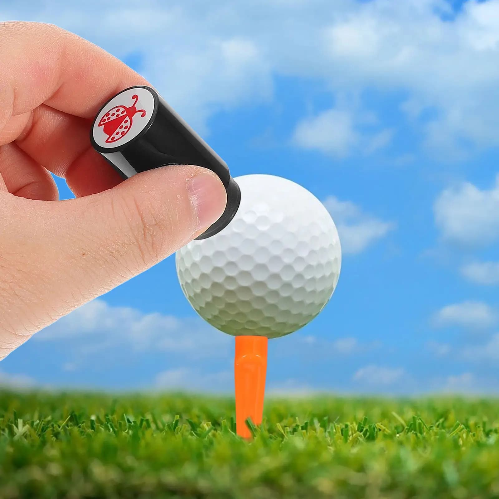 Golf Ball Marking Stamp Self Inking Waterproof Quick Dry Fast Dry Ink Tool Portable for Custom Golf Ball Identification