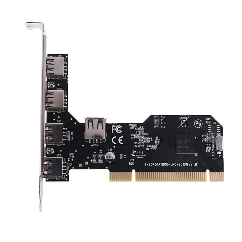 5 porte USB 2.0 PCI Hub Controller scheda di espansione convertitore Desktop 480Mbps NEC720101 Chipset Driver