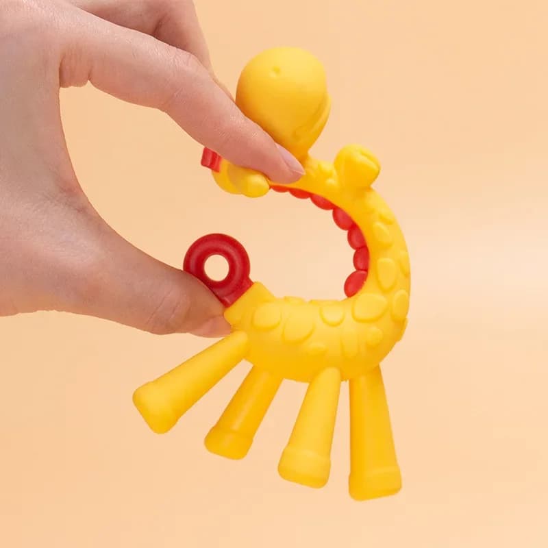 1 pz giocattoli per massaggiagengive per bambini allenamento forza di presa giocattolo da masticare per bambini carino giraffa silicone neonato salute molare accessori da masticare