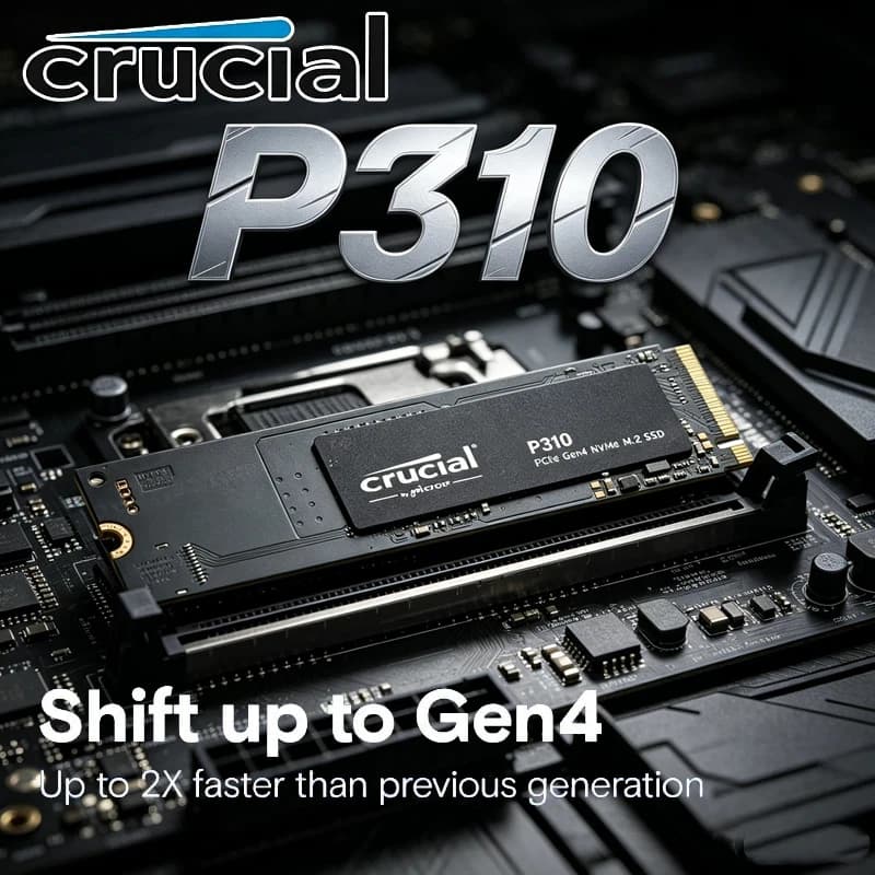 Crucial P310 M.2 2280 PCIe Gen4 NVMe SSD 1TB 2TB,3D NAND Up to 7100MB/s Internal Storage Drive for Laptop Desktop PC,OEM Pack