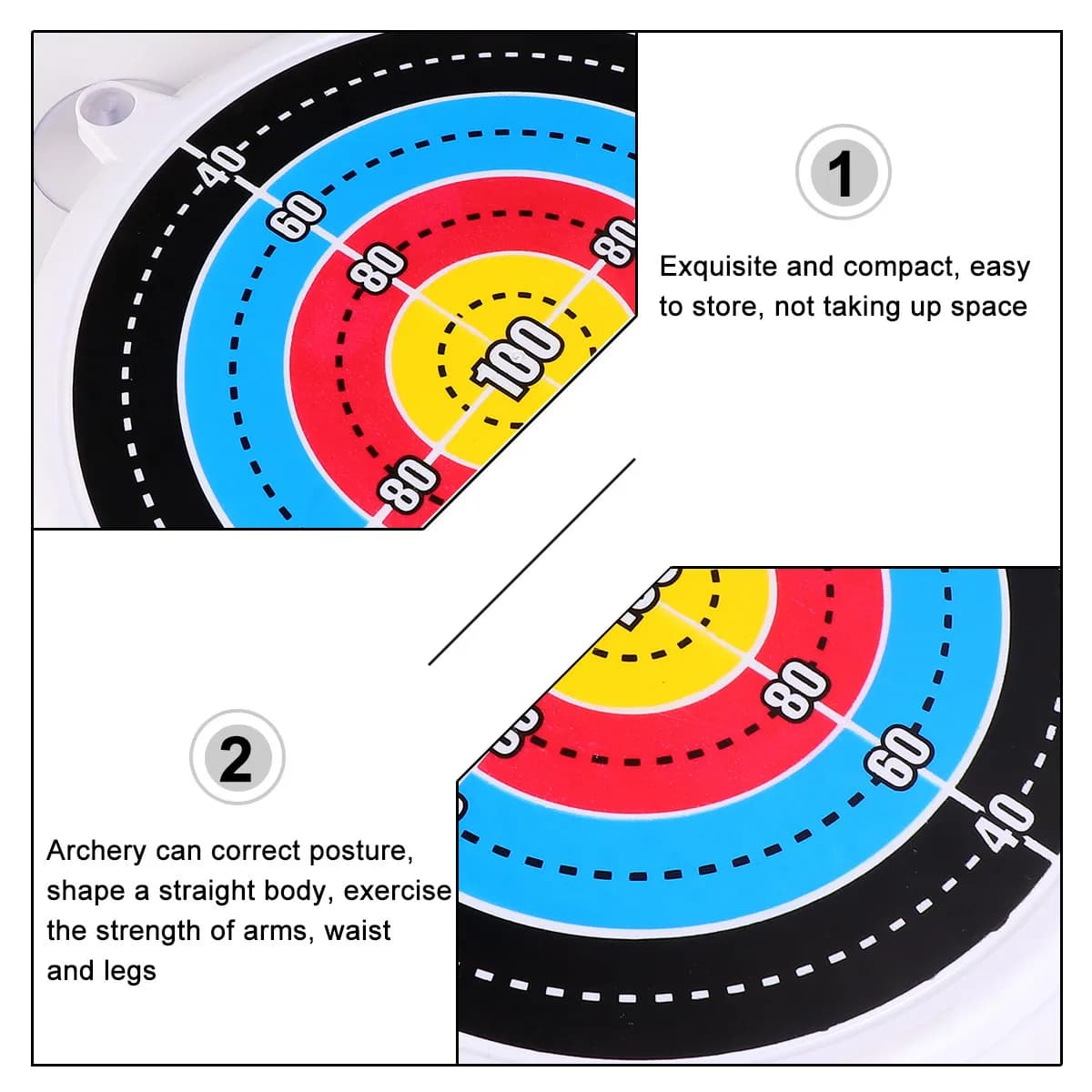 1Pcs Archery Practice Target for Home Garden Suction Adhesive ABS Archery for Kids Straight Posture Arm Waist Leg Exercise