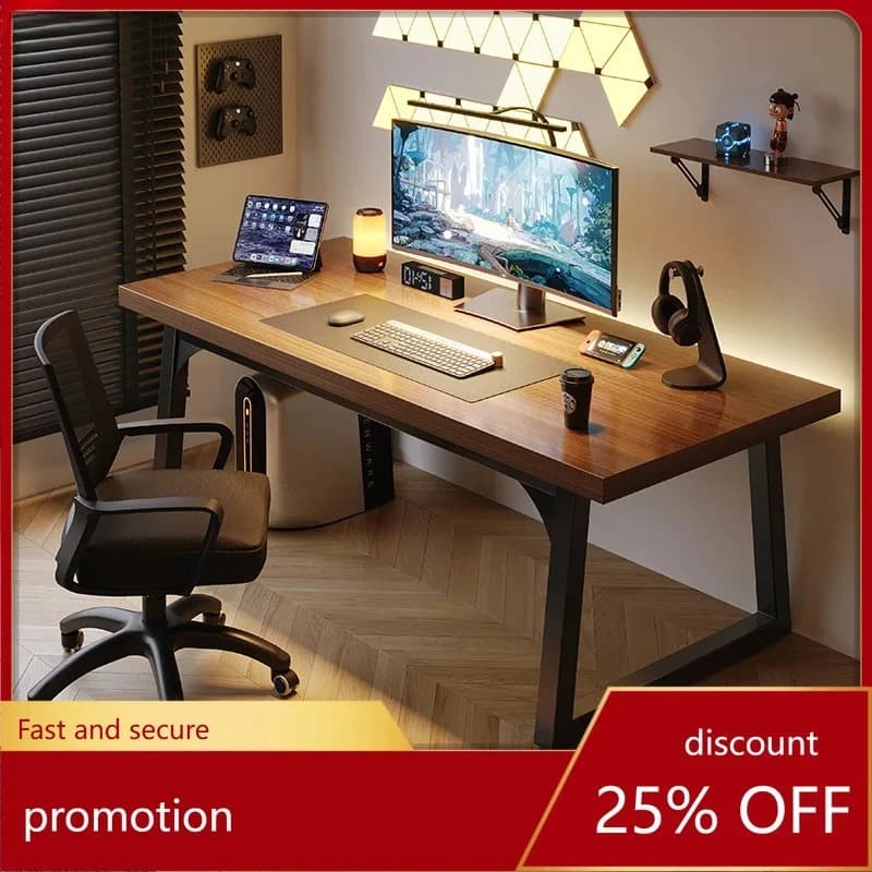 Scrivania Doppia per Computer, per Casa e Ufficio, Semplice Scrivania da Gaming per Camera da Letto, Scrivania da Lavoro e Studio